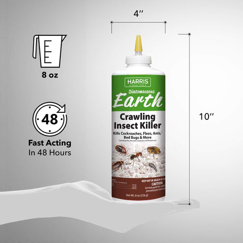 HARRIS 8 oz diatomaceous earth with puffer duster enables precise application.