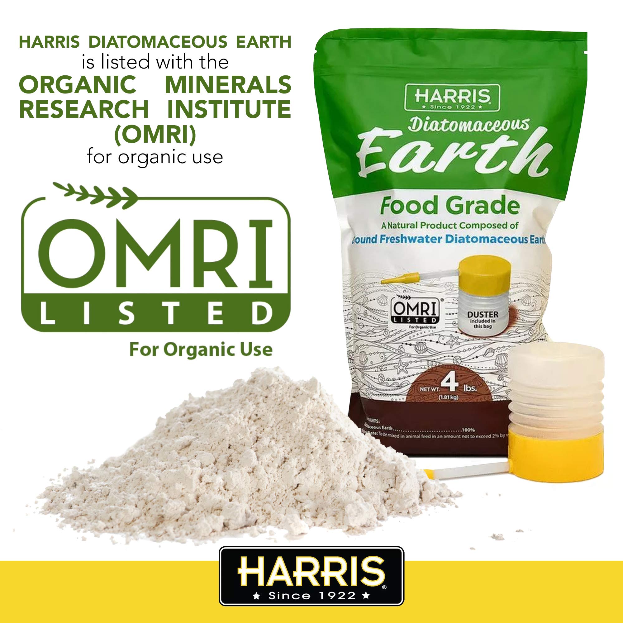 HARRIS diatomaceous earth packaging displayed from Georgia facility