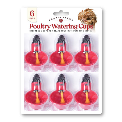 Harris Farms Chicken Water Cups front view delivering clean, gravity-fed hydration for a small flock