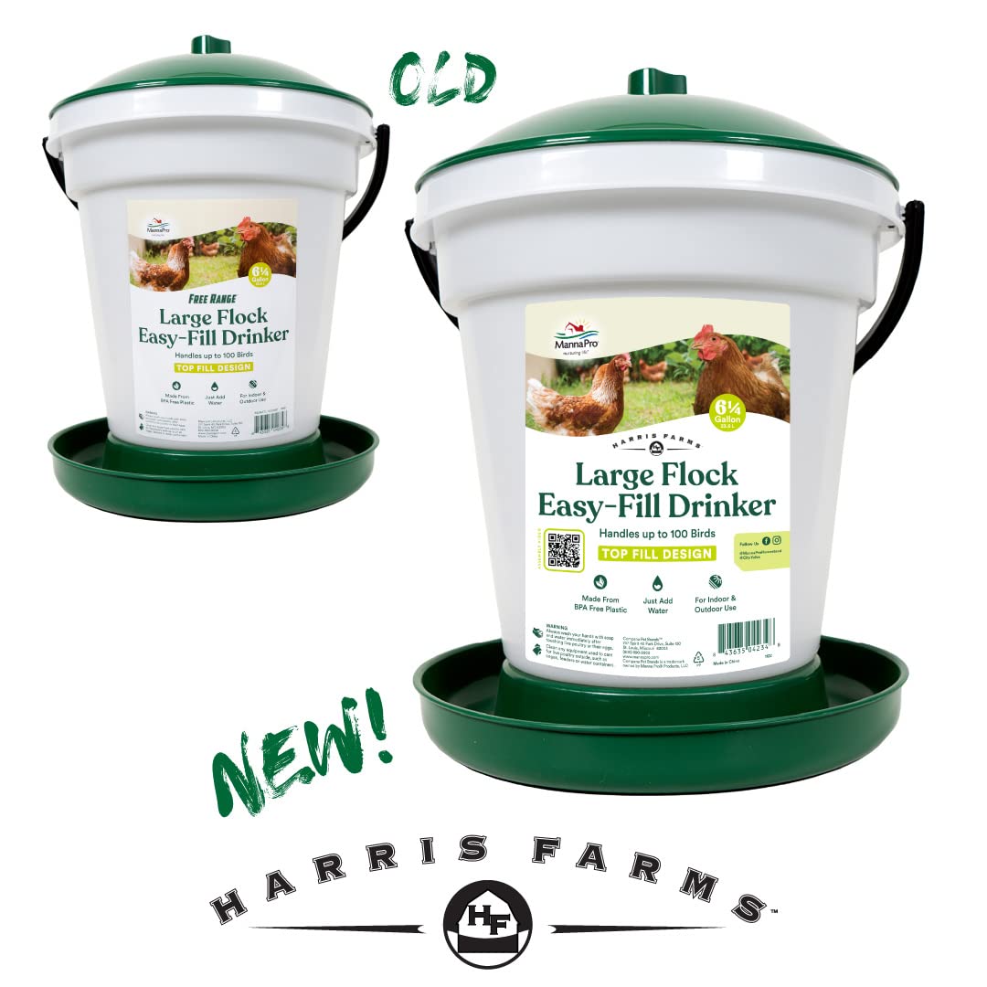 Harris Farms waterer compatible with heating bases for cold weather protection