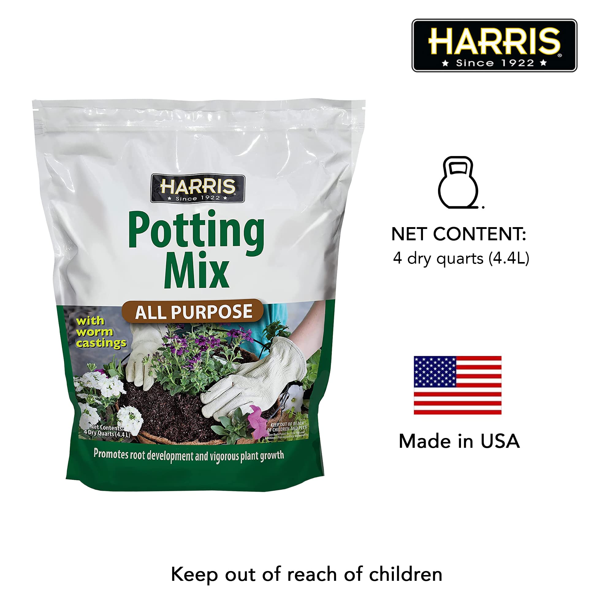 HARRIS four quart bag on shelf for easy shopping