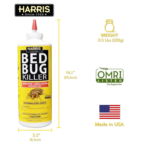 HARRIS HDE-8 diatomaceous earth powder close-up.