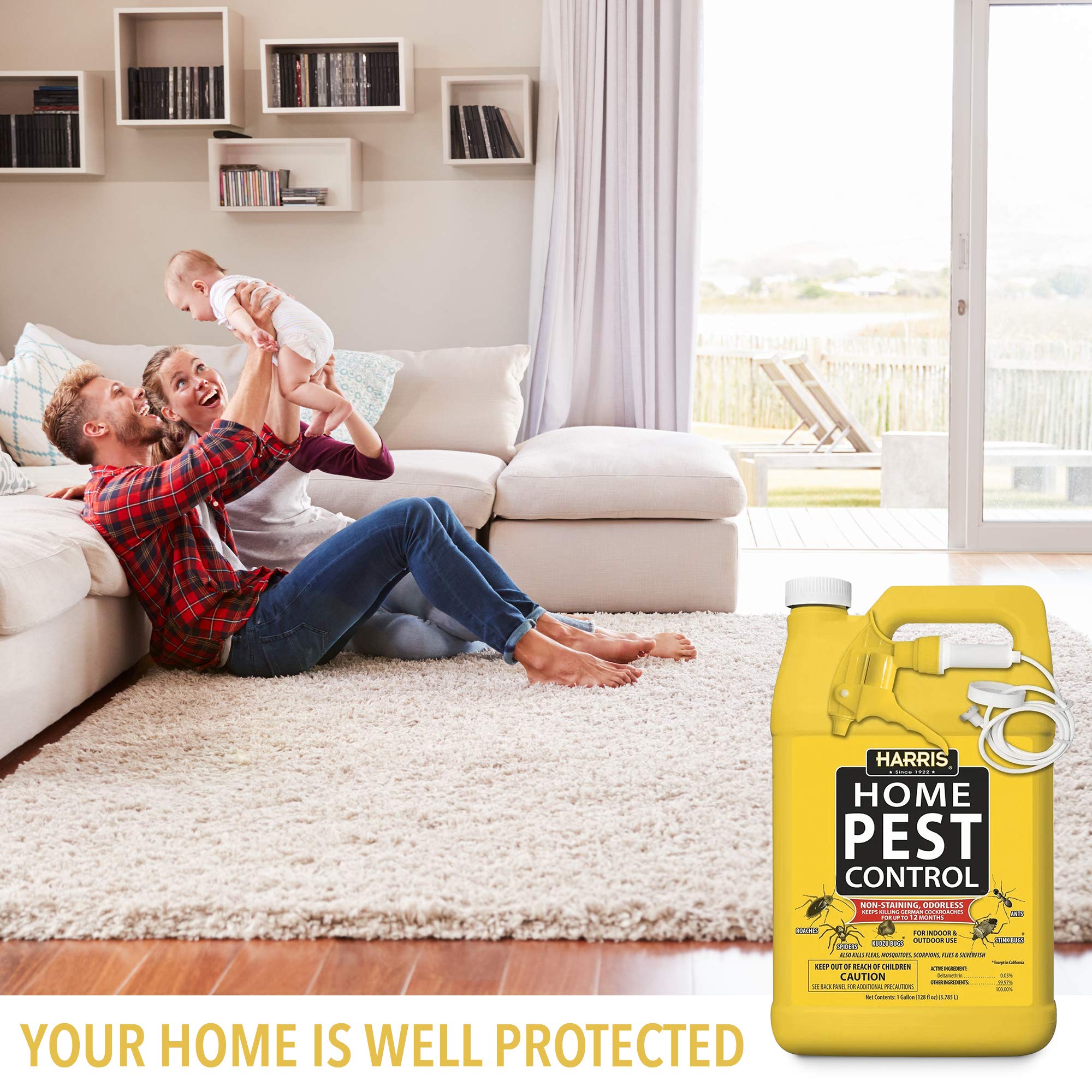 Harris Home Insect Killer treated area image illustrating pest reduction