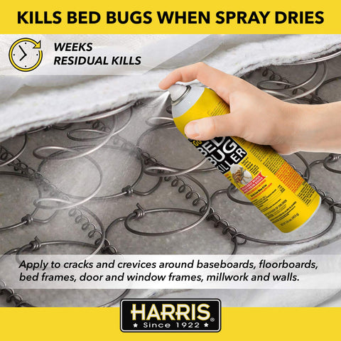 Indoor use label for HARRIS Bed Bug Killer on household surfaces