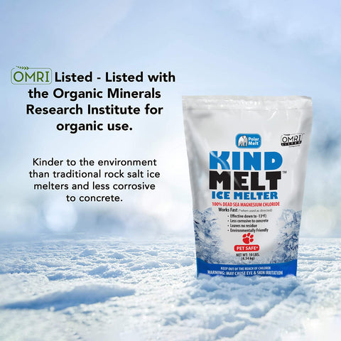 Applying HARRIS Kind Melt on a snowy sidewalk shows fast ice clearance