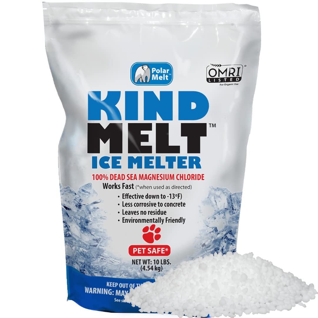 HARRIS Kind Melt bag front showing 10 lb pet-friendly ice melt for driveways