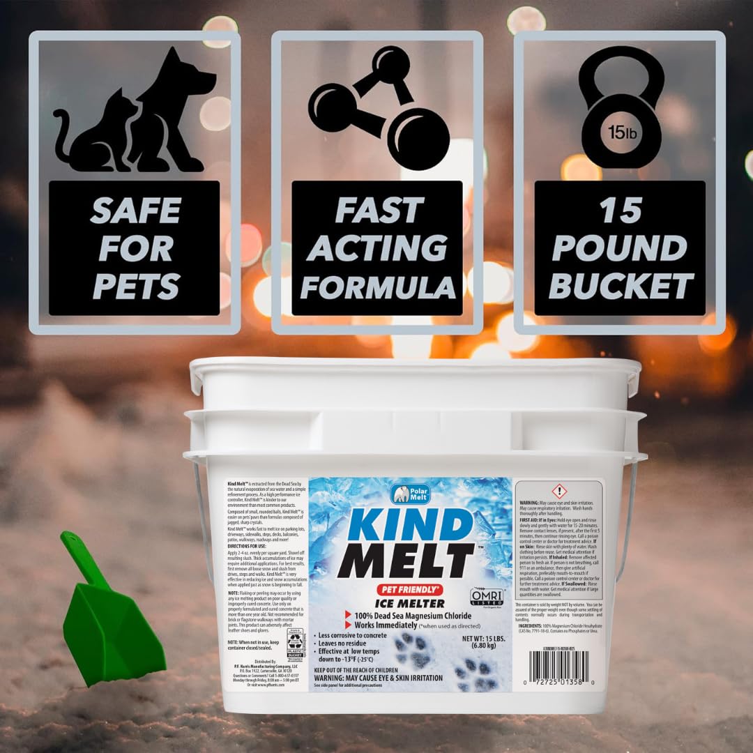 HARRIS Kind Melt is less corrosive to concrete than traditional salts.