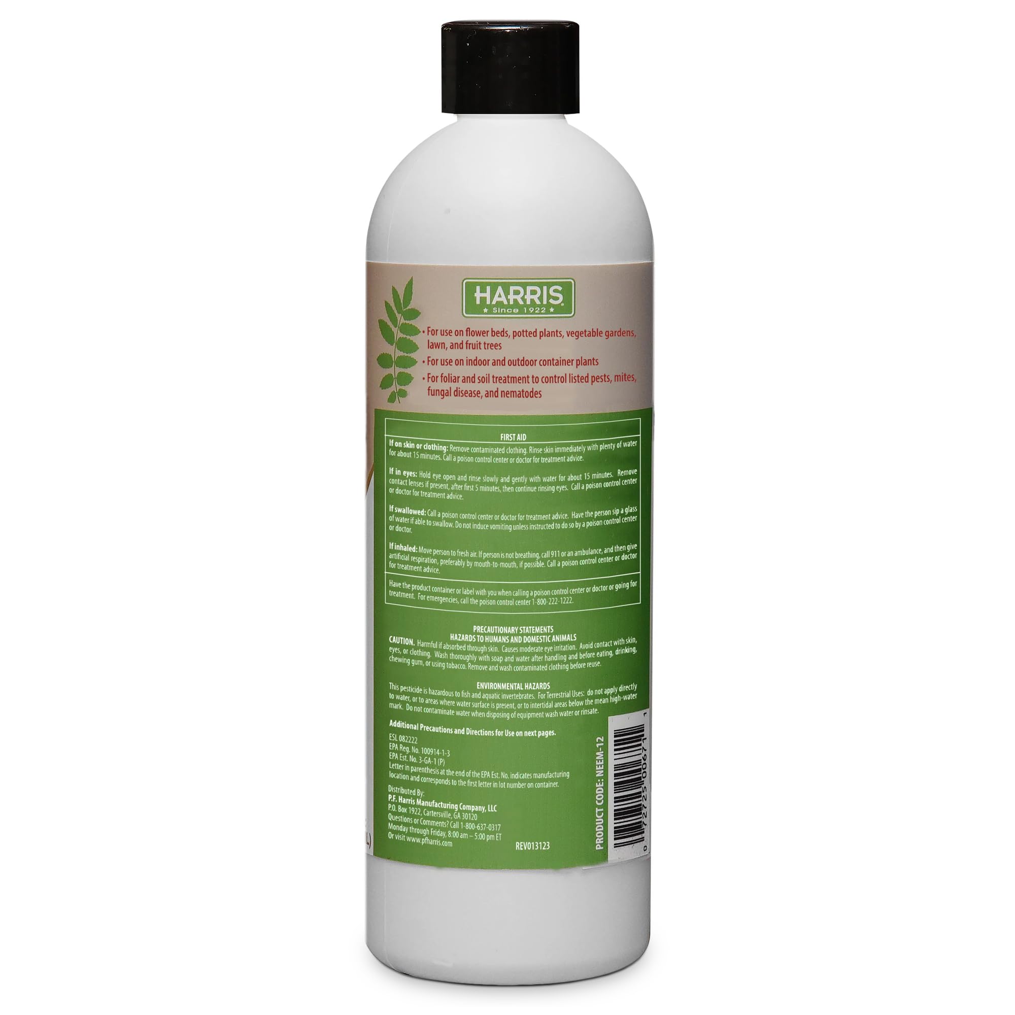 Dilution and mixing tips for Harris neem oil concentrate.