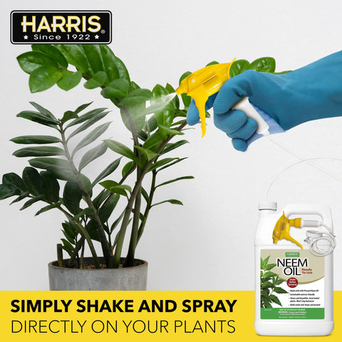 Label highlights 2% neem oil concentration in HARRIS Spray