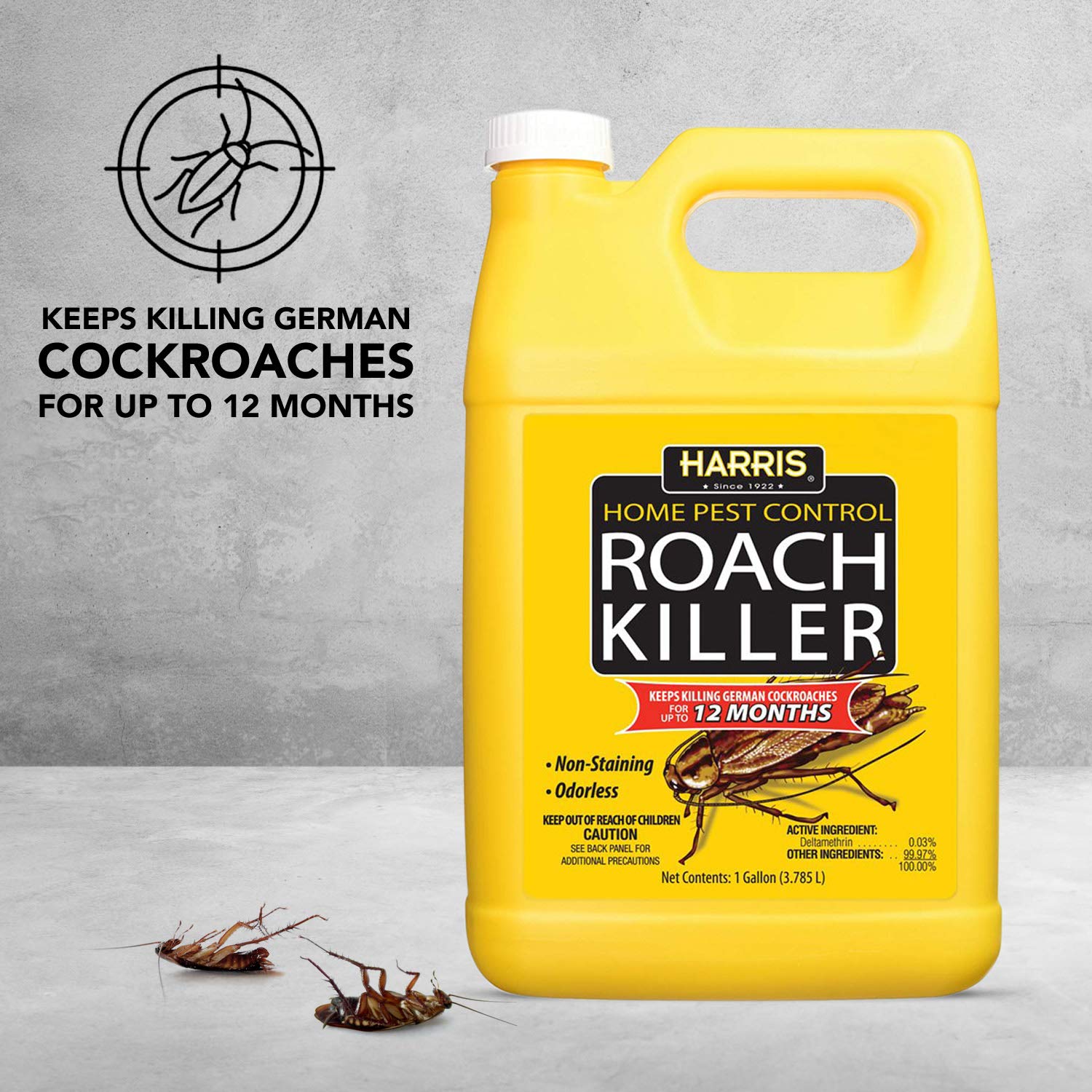 HARRIS Roach Killer extended trigger sprayer enables easy targeted treatments.