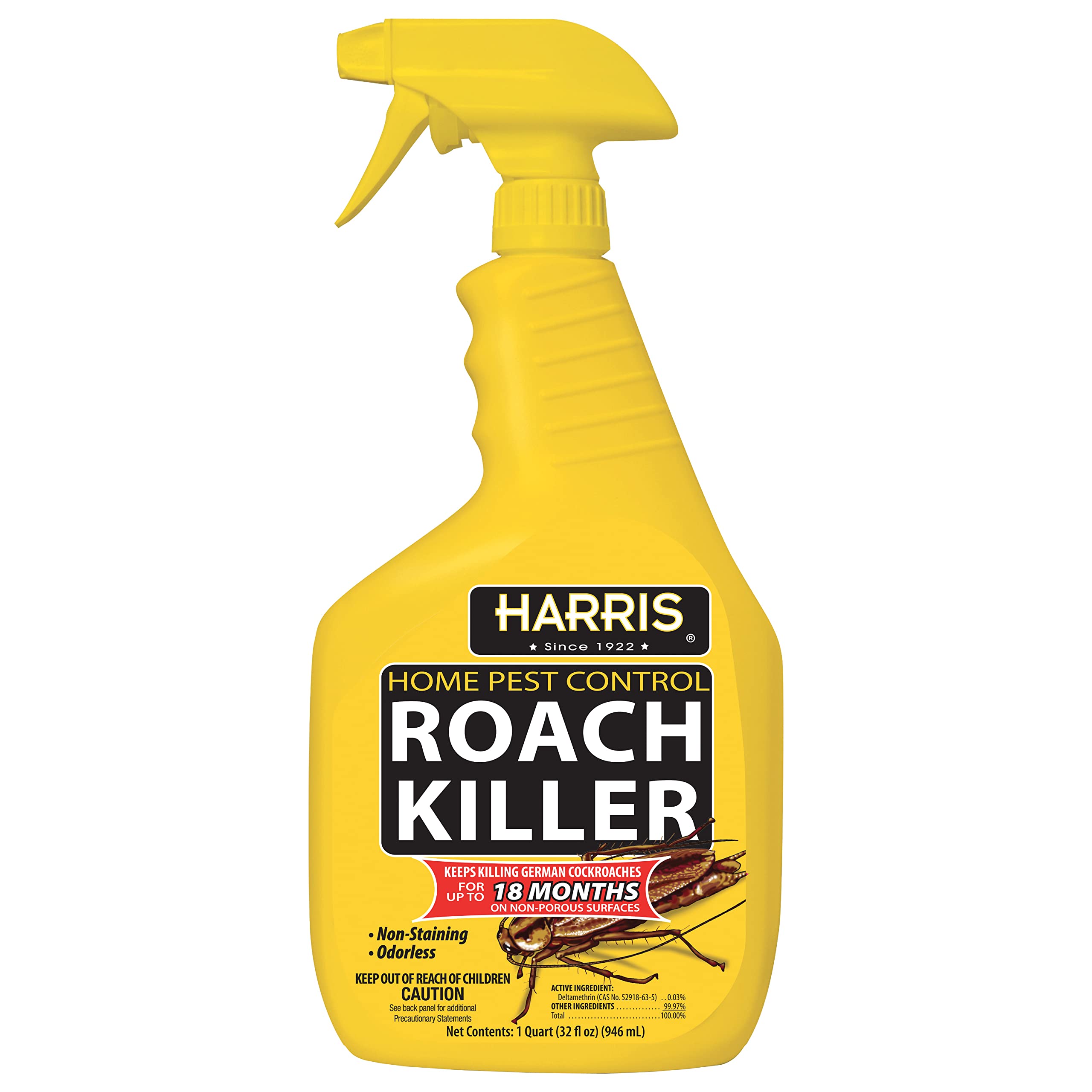 Harris Roach Killer liquid spray bottle pour for easy application and lasting control.