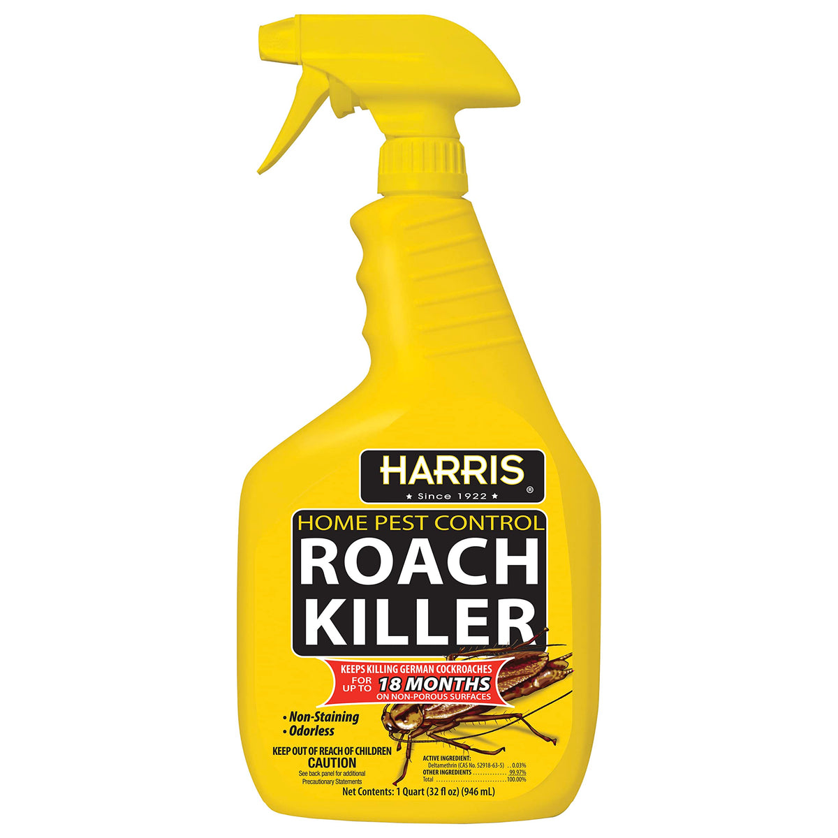 Harris Roach Killer liquid spray bottle pour for easy application and lasting control.