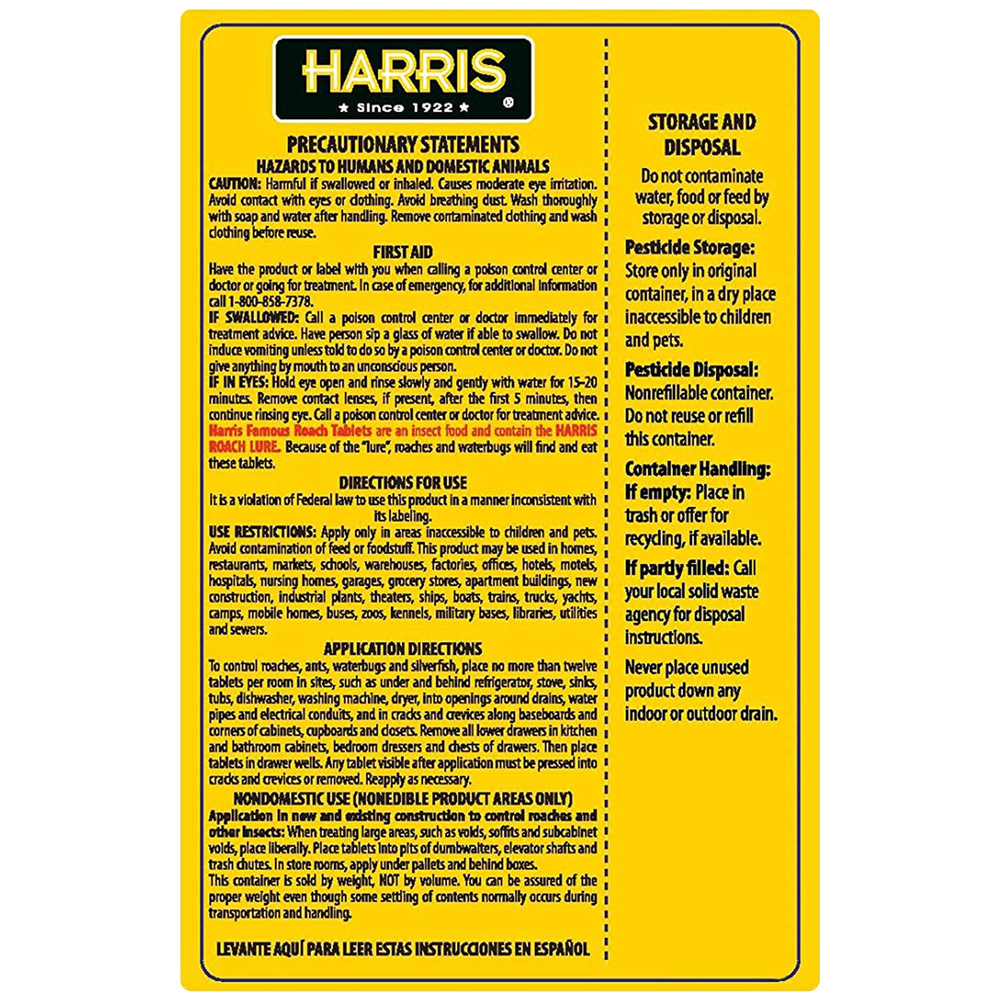 Harris Roach Tablets placed under a drawer for discreet pest control.