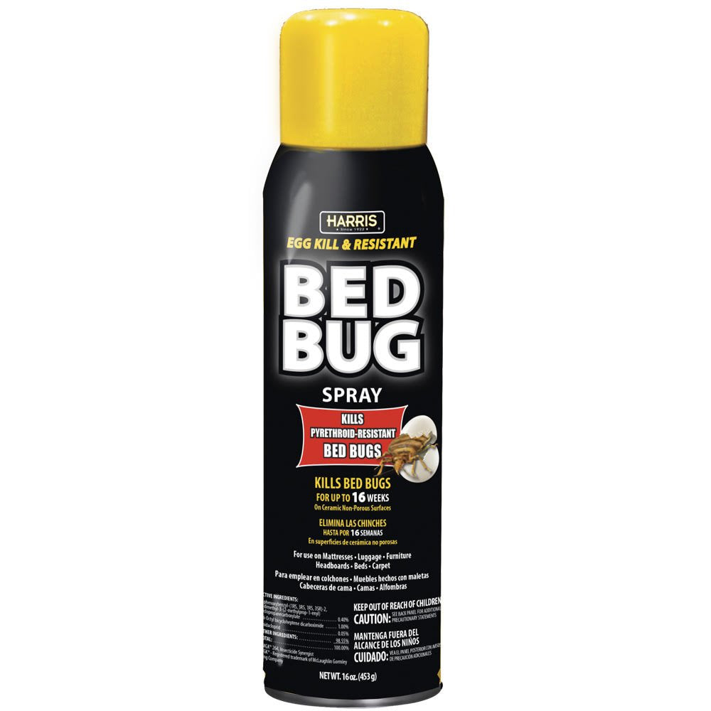 HARRIS Toughest Bed Bug Killer aerosol can closeup for effective pest control
