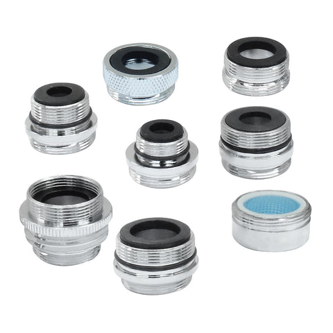 HARSKIYER brass faucet adapters close-up highlighting durable construction.
