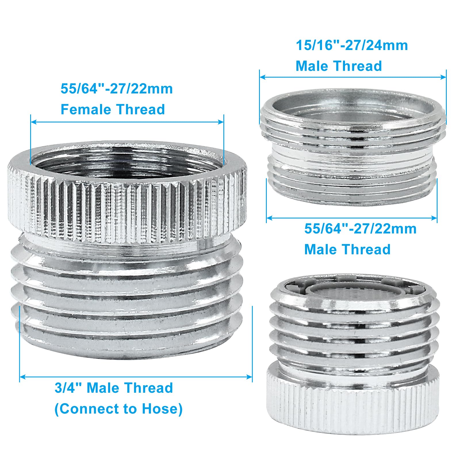 HARSKIYER garden hose adapter installation shows quick hand-tight setup.