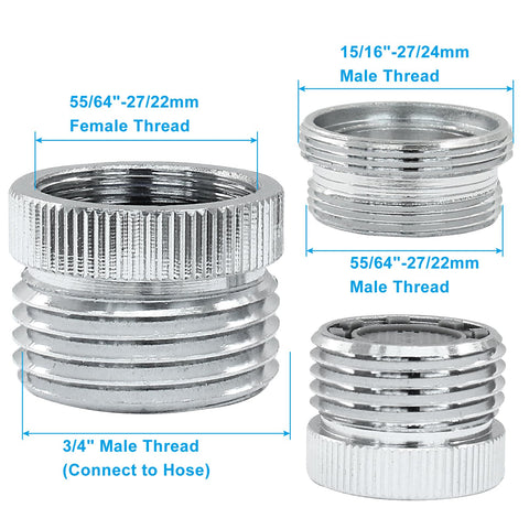 HARSKIYER garden hose adapter installation shows quick hand-tight setup.