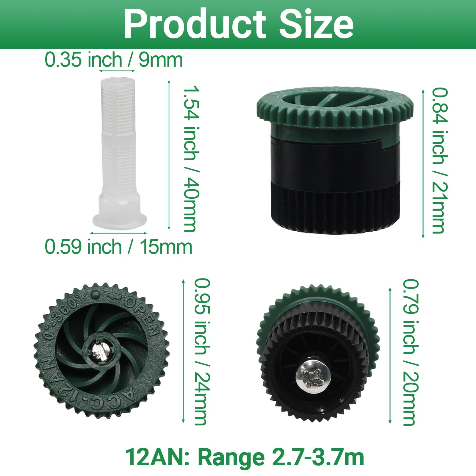 HARSKIYER lawn sprinkler head for precise border watering.