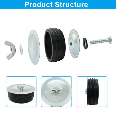 HARSKIYER pipe cap fits most pipes and sinks for maintenance and testing.