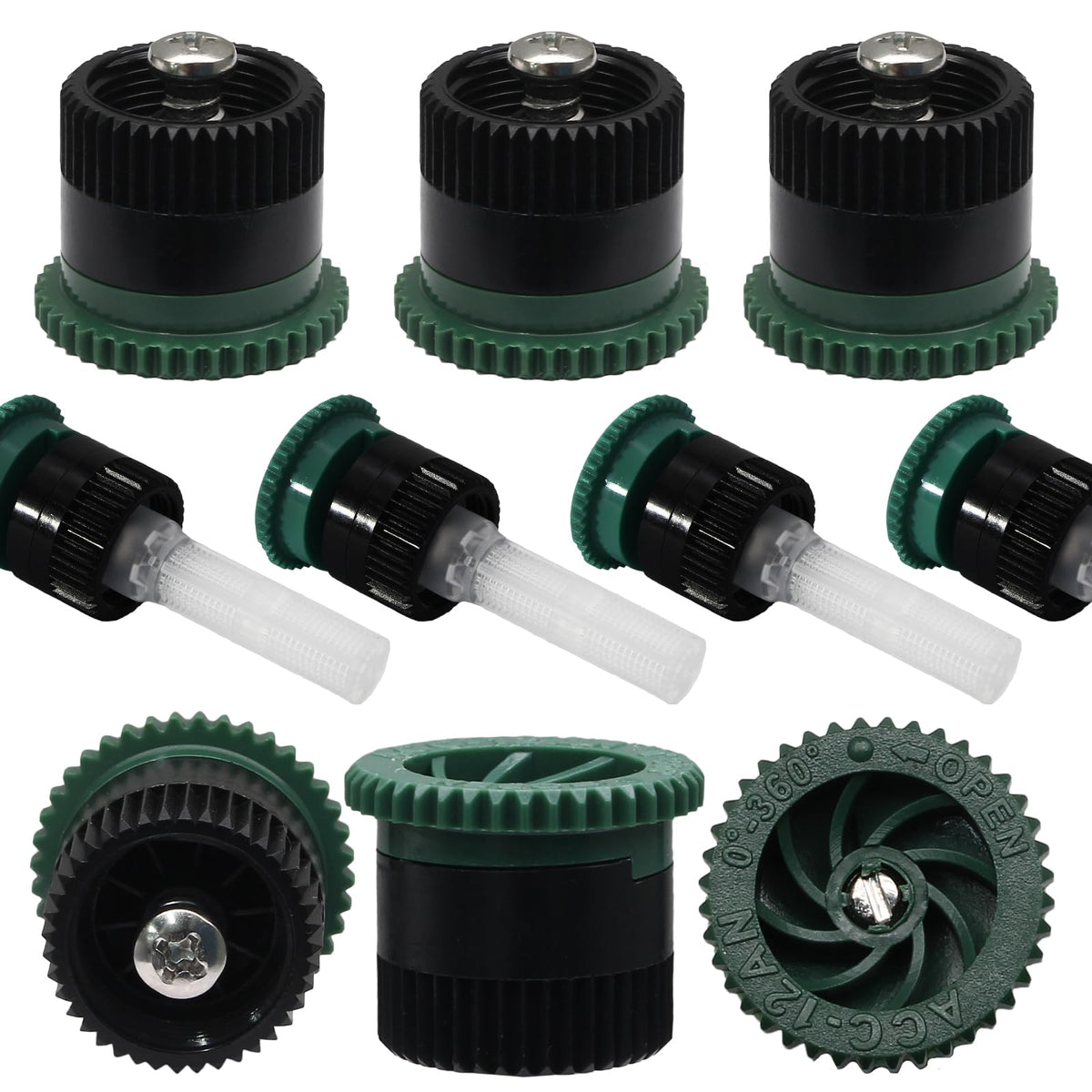 HARSKIYER variable arc nozzle with twist-top for 0-360° coverage.