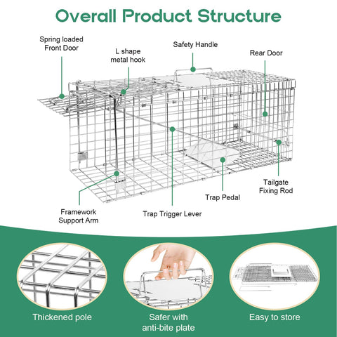 HARVANCO Humane Live Trap compact portable size for small yards and gardens.