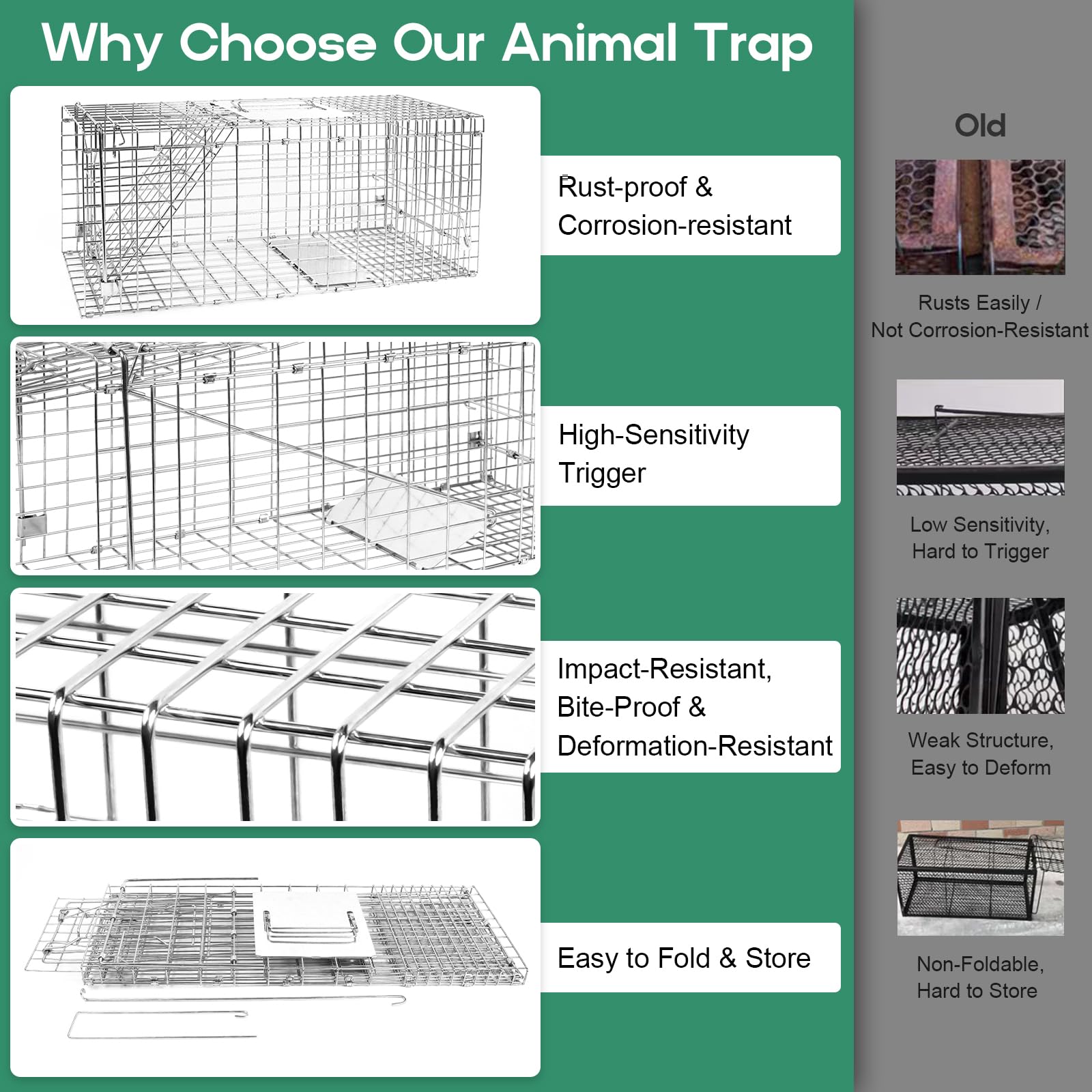 HARVANCO Humane Live Trap ideal for outdoor wildlife control in backyards.