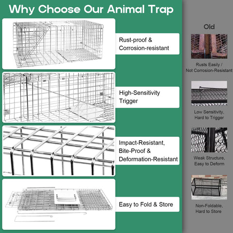 HARVANCO Humane Live Trap ideal for outdoor wildlife control in backyards.