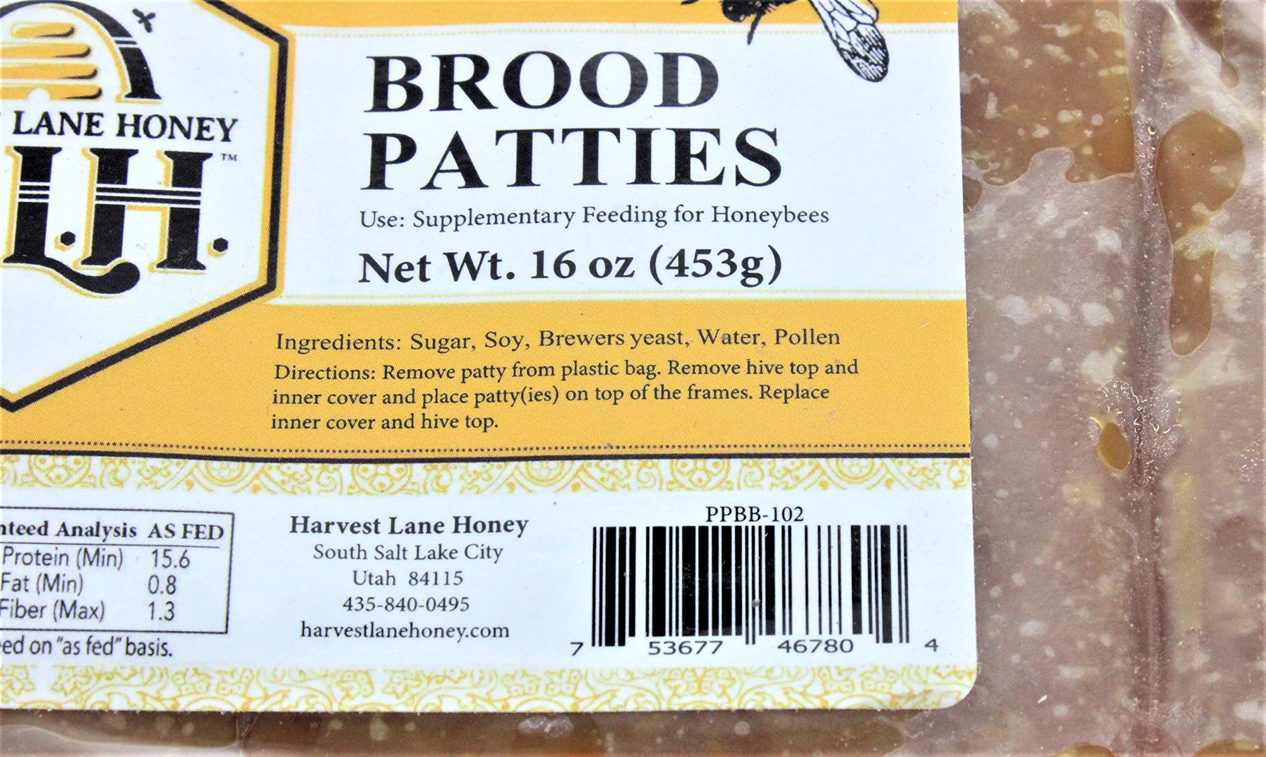 Harvest Lane Honey pollen pattie on frame facilitates brood nutrition
