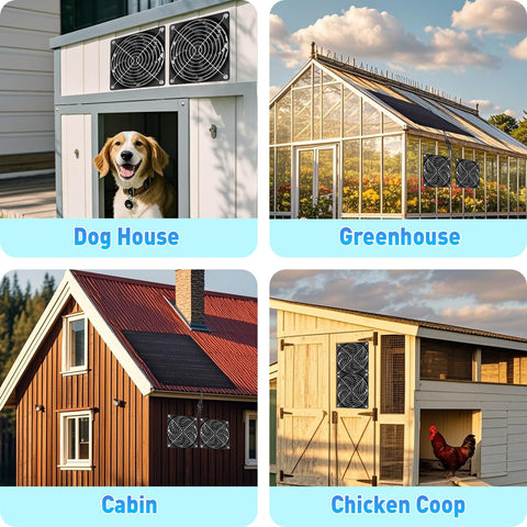 HASDSAGY solar-powered exhaust helps cool dog houses naturally