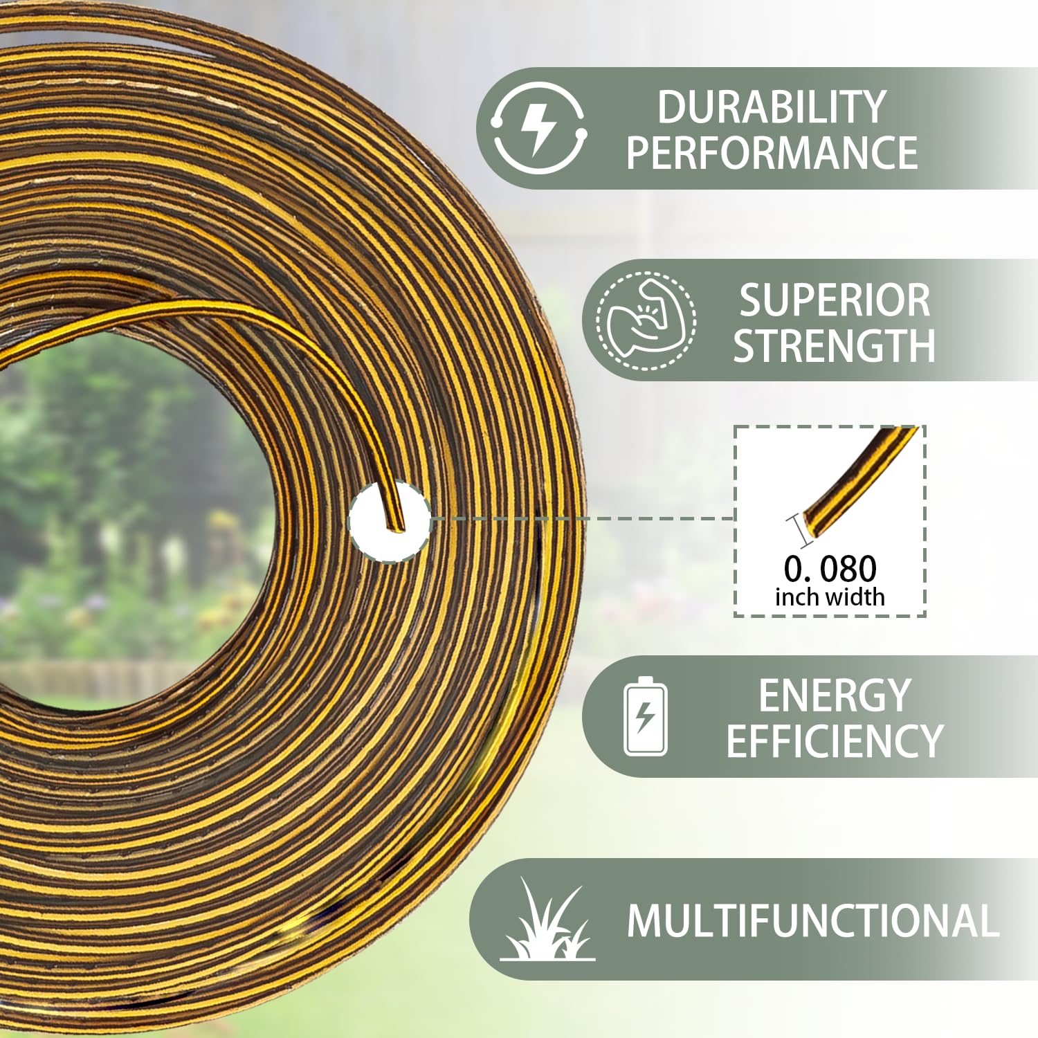 225 ft spool of 0.080 in line supports efficient yard trimming sessions