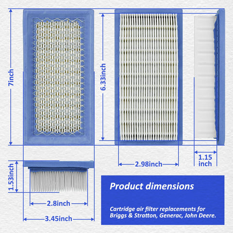 HASME air filter cartridge for Briggs Stratton 19B400 helps maintain steady airflow