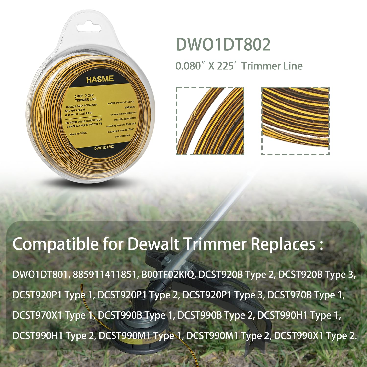 Dewalt compatible trimmer line for seamless use with DCST920B series