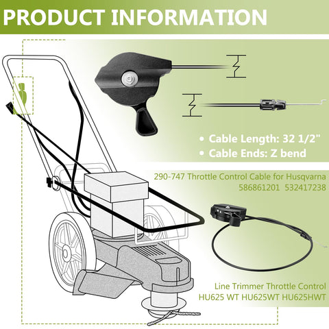 Cable installed on a trimmer demonstrates responsive throttle performance.