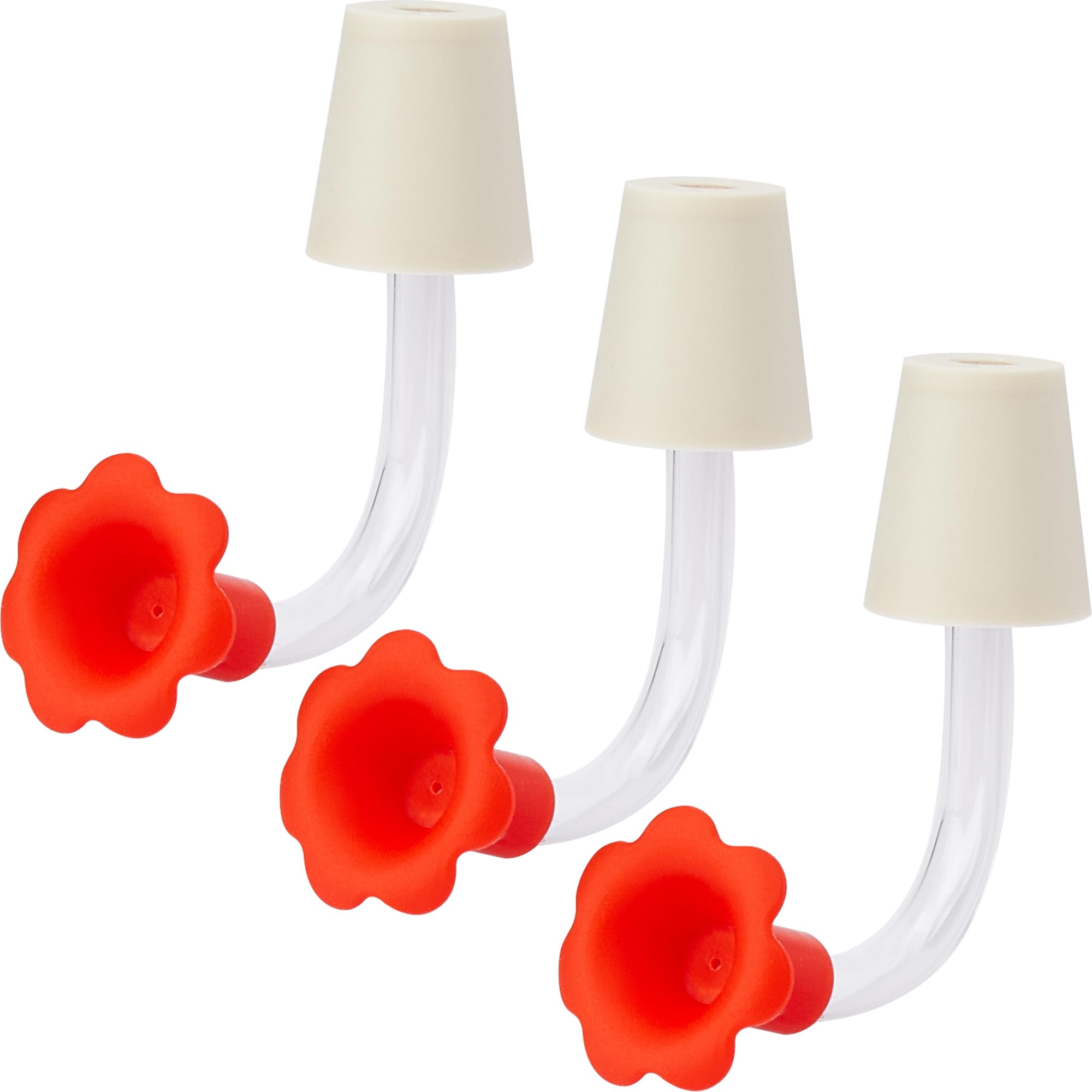 Hasslickit floral feeder tube with red flower tip attracts hummingbirds for easy backyard feeding