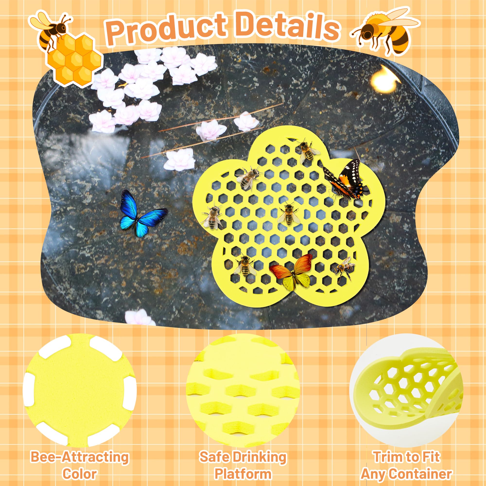 HASSLICKIT textured bee drinking pad keeps insects safe while hydrating from ponds.
