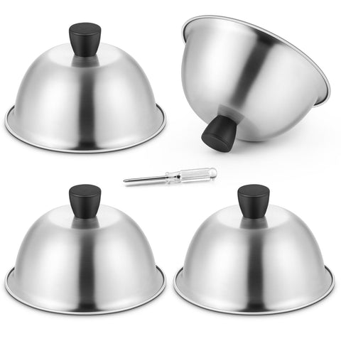 HaSteeL 6-inch melting dome set for burgers, eggs and cheese on grill