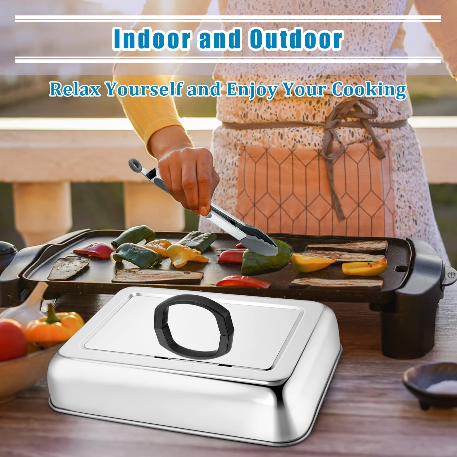 HaSteeL bacon spatter-control dome reduces kitchen mess.