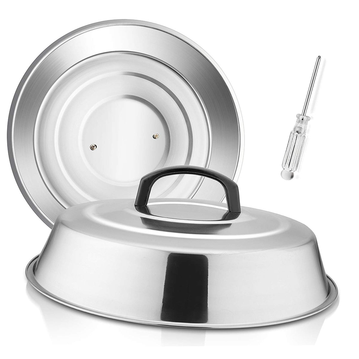 HaSteeL cheese melting dome 12inch set for even heat distribution on burgers