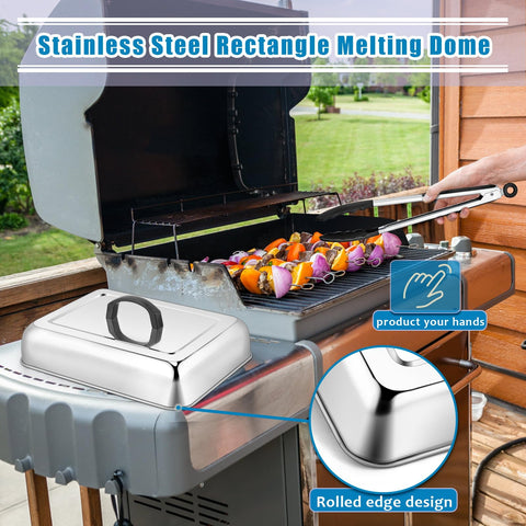 HaSteeL dishwasher-safe dome cleans quickly after grilling.