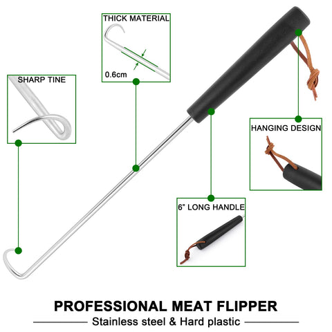 HaSteeL flipper ergonomic handle close-up shows non-slip grip.