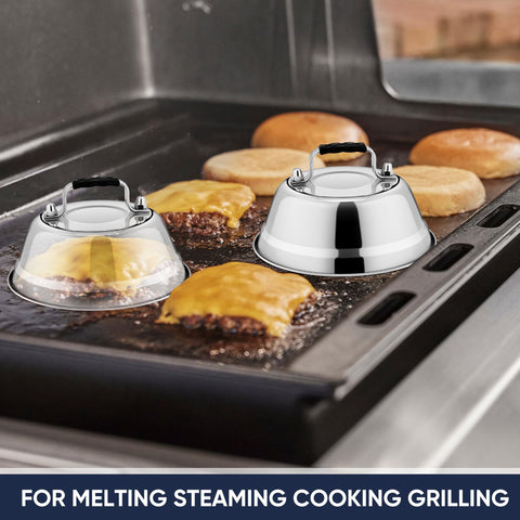 HaSteeL griddle-cover supports outdoor cooking with heat retention.