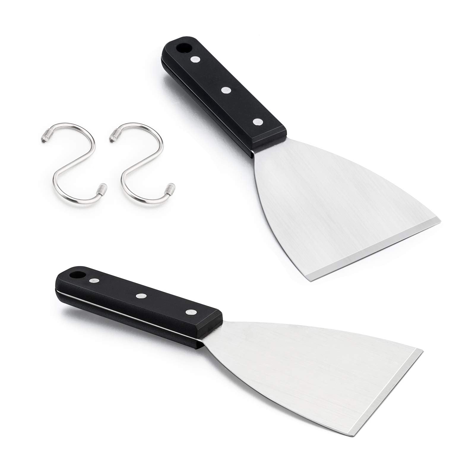 HaSteeL Griddle Scraper with 9.5-inch beveled blade for residue removal.