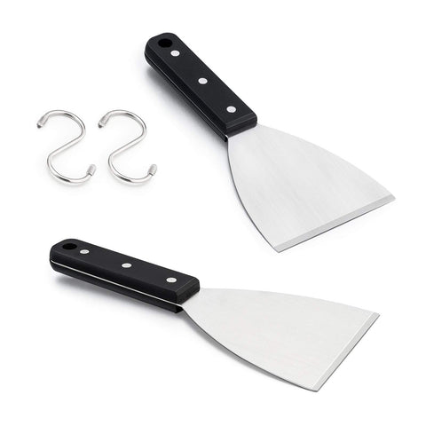HaSteeL Griddle Scraper with 9.5-inch beveled blade for residue removal.