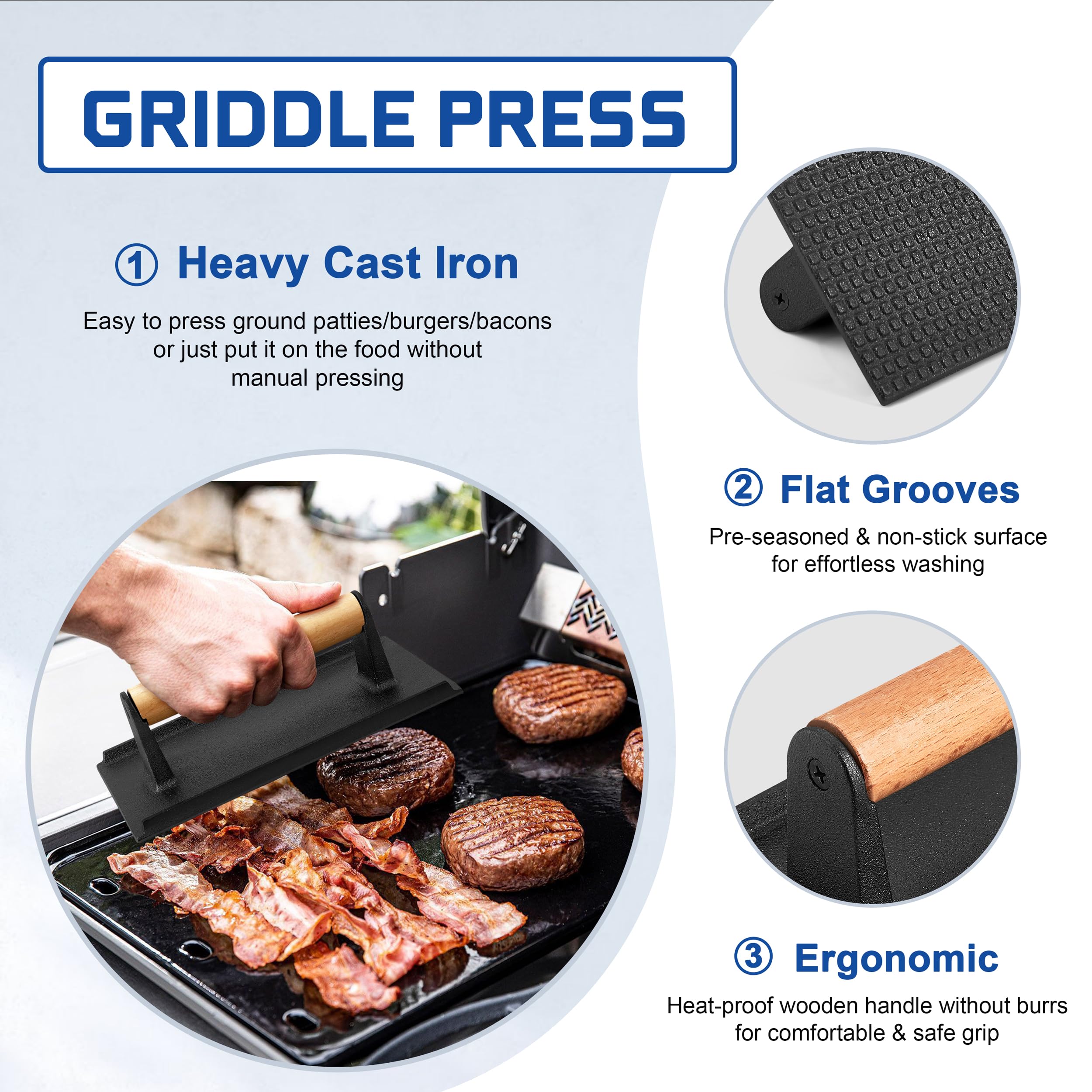 HaSteeL griddle scraper-chopper for efficient surface cleaning