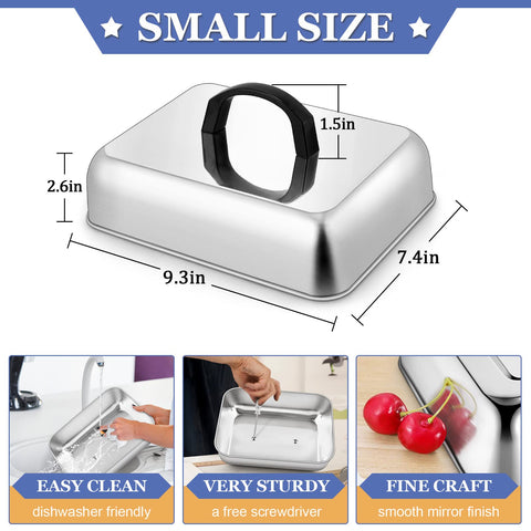 HaSteeL rectangle-dome with heat-proof handle closeup for safe use