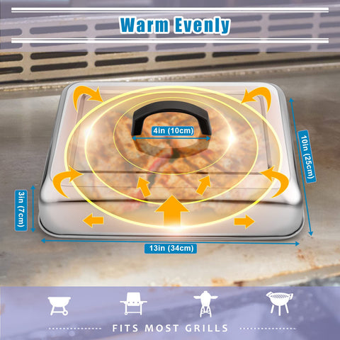 HaSteeL heavy-duty dome fits flat tops for reliable grilling results.