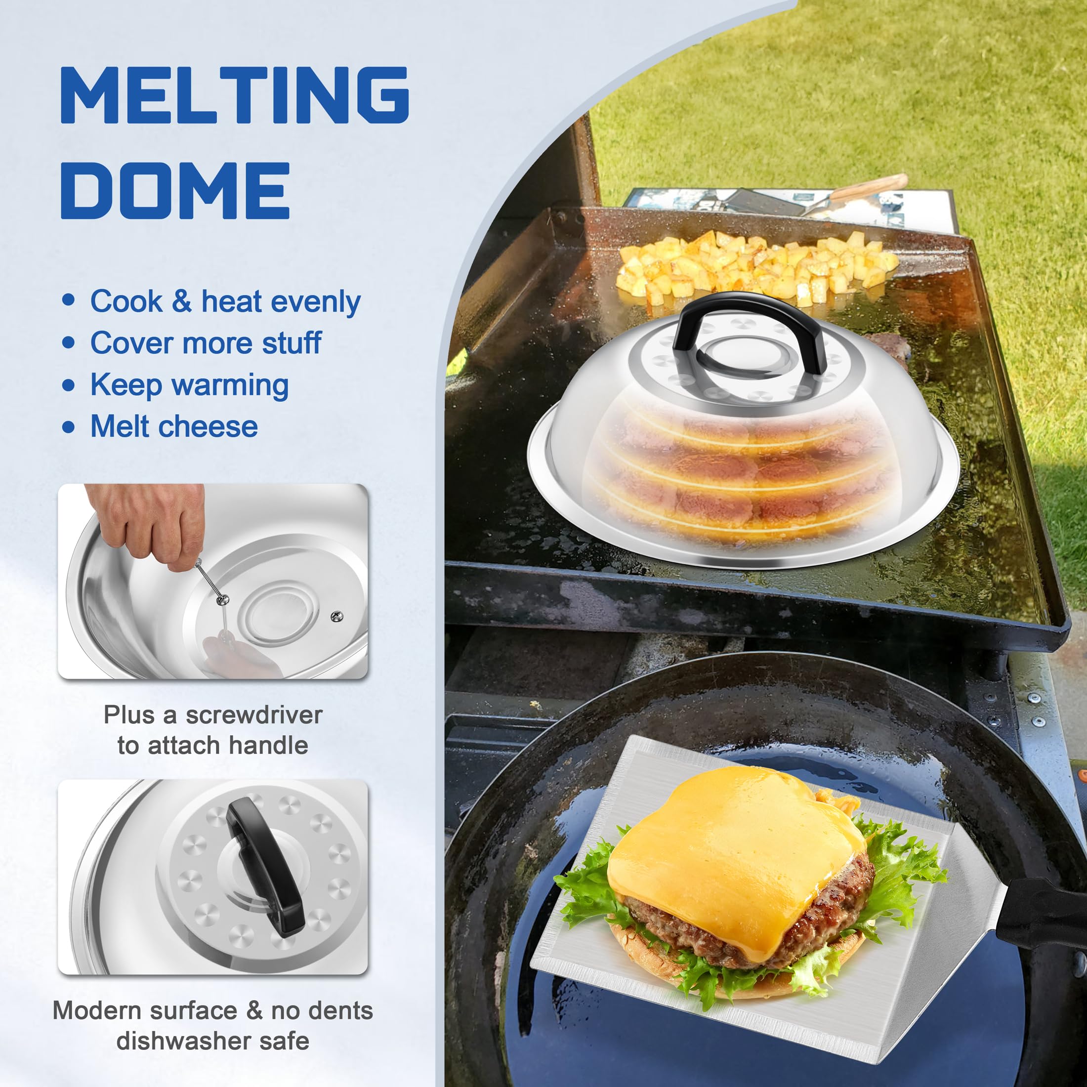 HaSteeL long perforated spatula for quick flipping and draining