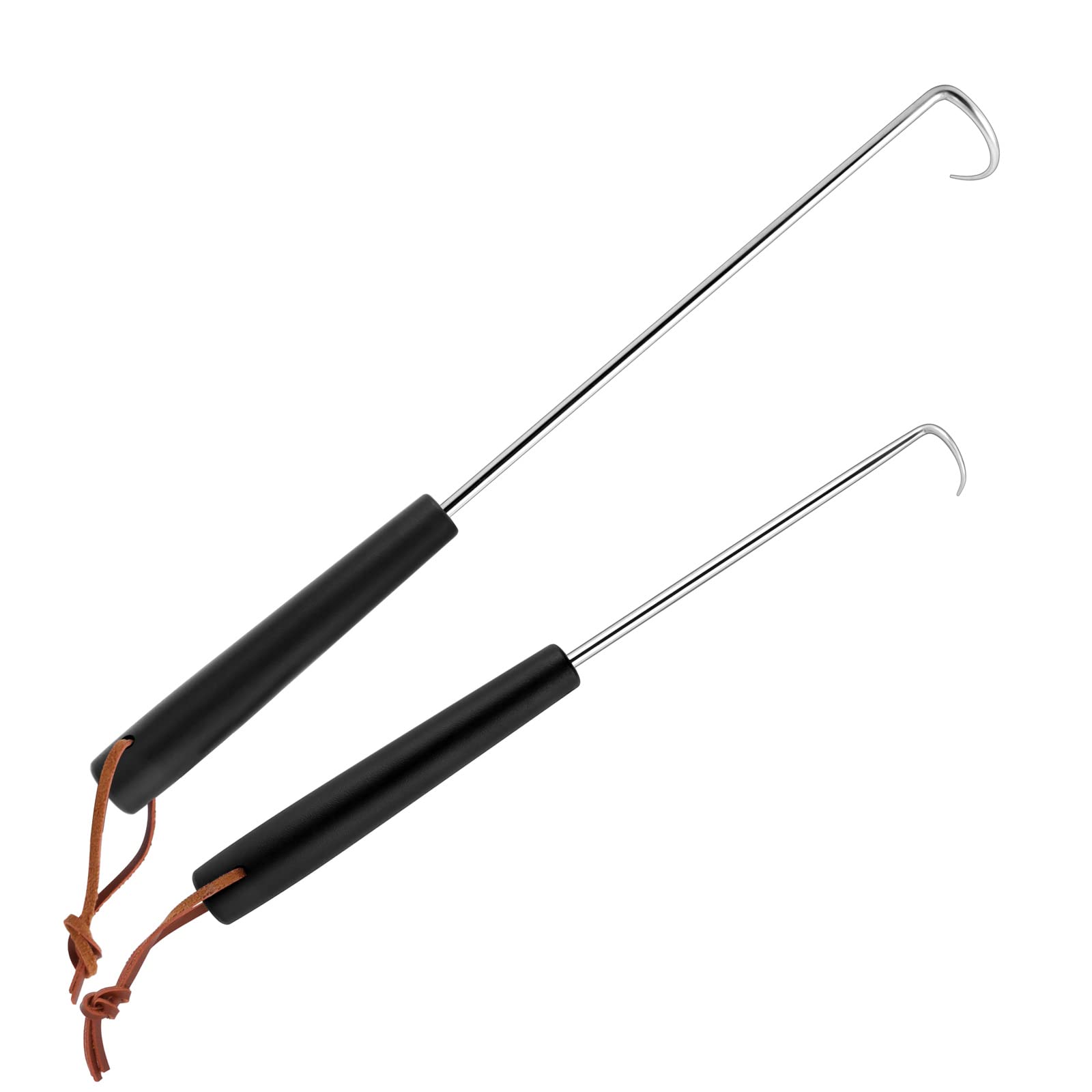 HaSteeL meat hook flipper 12-inch in action for flipping and lifting meats safely.
