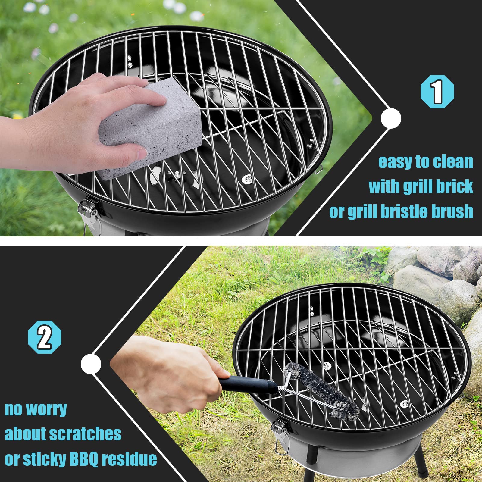 HaSteeL mini 14-inch grill compatibility enables quick replacement on the go.