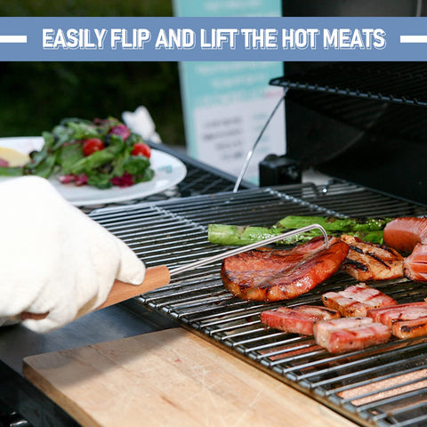 HaSteeL pigtail flipper hanging on grill with lanyard storage